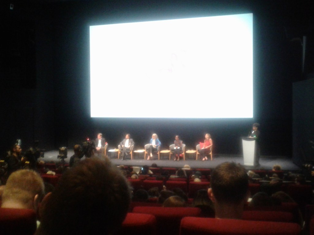 This image shows Jennifer Keesmaat at a Toronto mayoral debate.